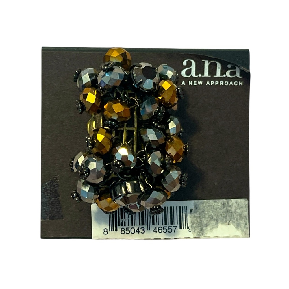 a.n.a Metallic Beaded Stretchy Ring